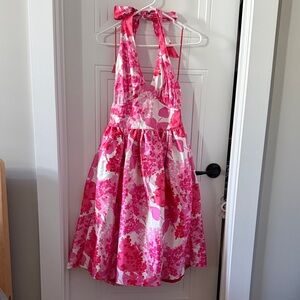 Frances Valentine Pink and White Floral Cocktail Dress